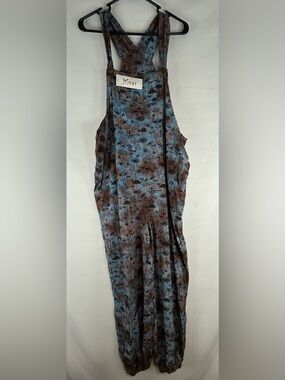 Kirat Mushroom Print Overalls one size fits most. Lightweight festival Jumpsuit